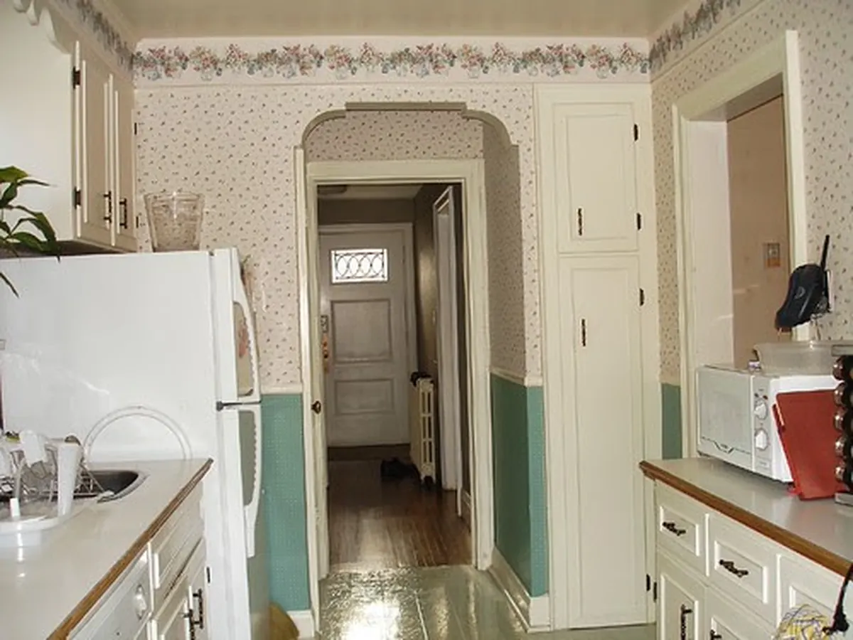 Galley kitchen before renovation
