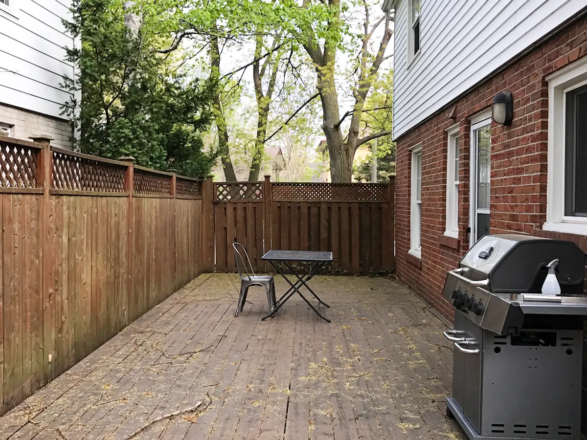 Rear deck & outdoor living before renovation